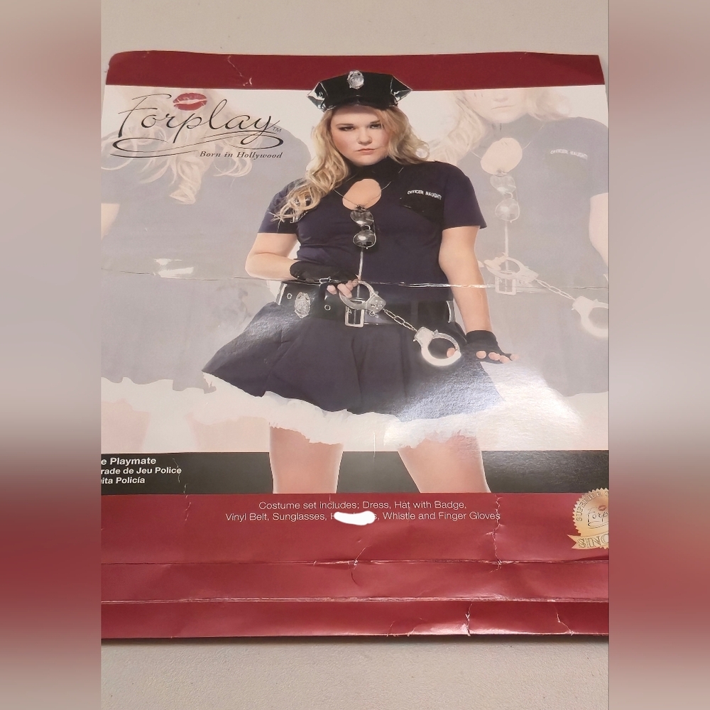 Plus Size 1x/2x Naughty Police Woman Cop Worn Once Handcuffs NOT Included